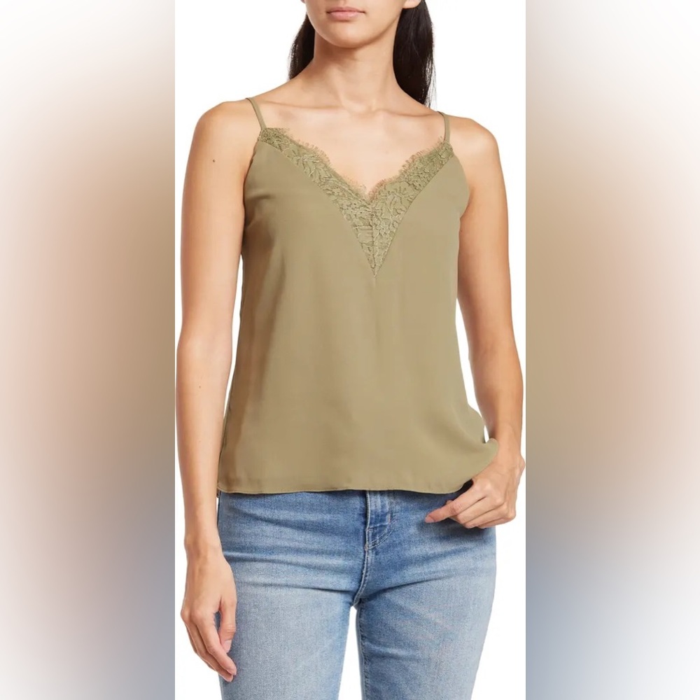 NWT Lace Cami by Melrose and Market in Olive Aloe, Size XS